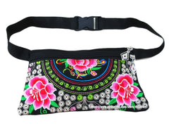 Vintage Hmong Ethnic Waist Bag Embroidery Waist Pack Bags