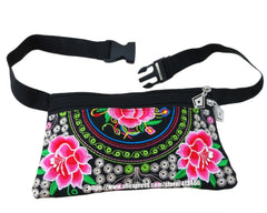 Vintage Hmong Ethnic Waist Bag Embroidery Waist Pack Bags