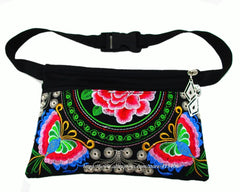 Vintage Hmong Tribal Ethnic Embroidery Waist Bags Women Waist Pack Bags