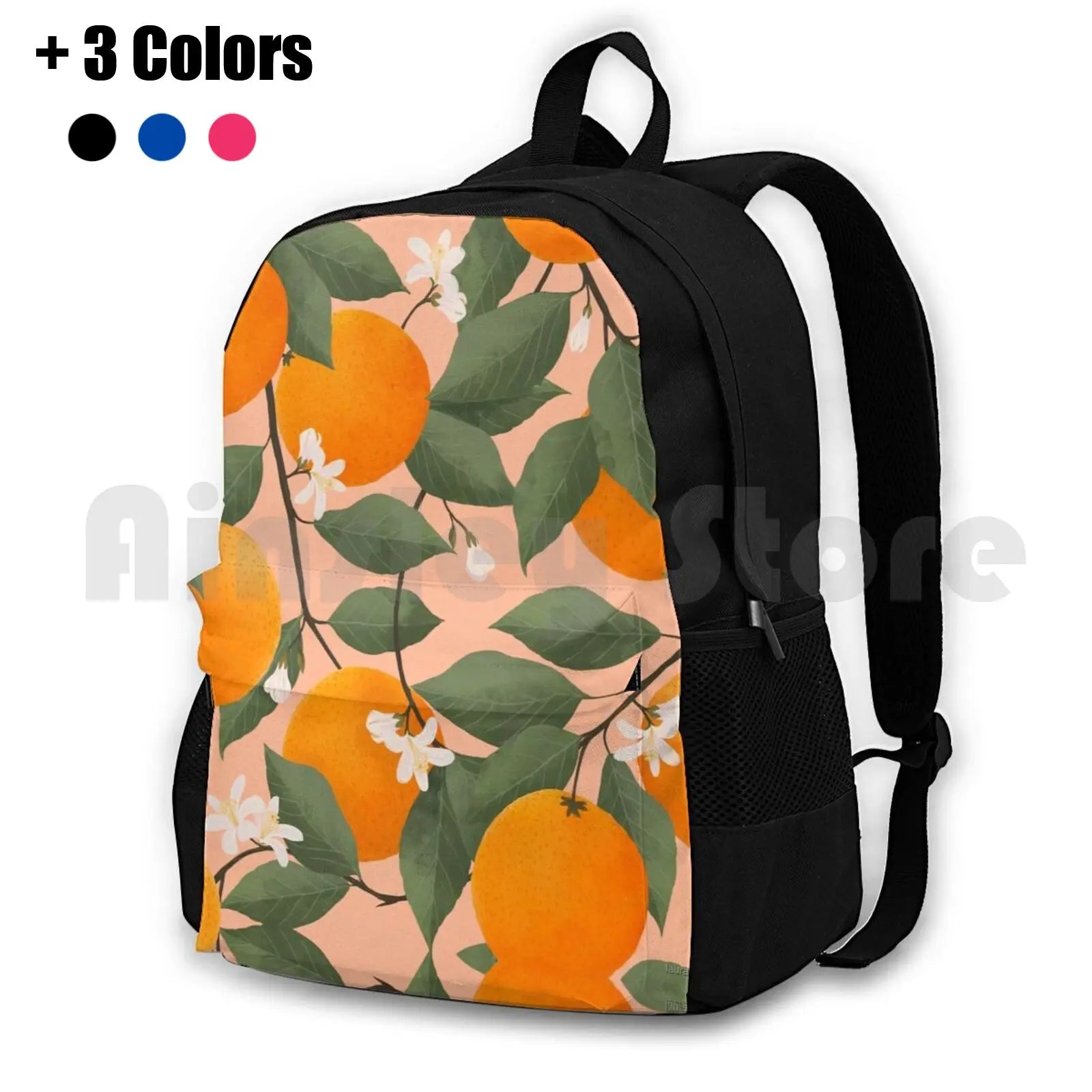 Vintage Retro Boho Oranges Tropical Citrus Outdoor Hiking Backpack