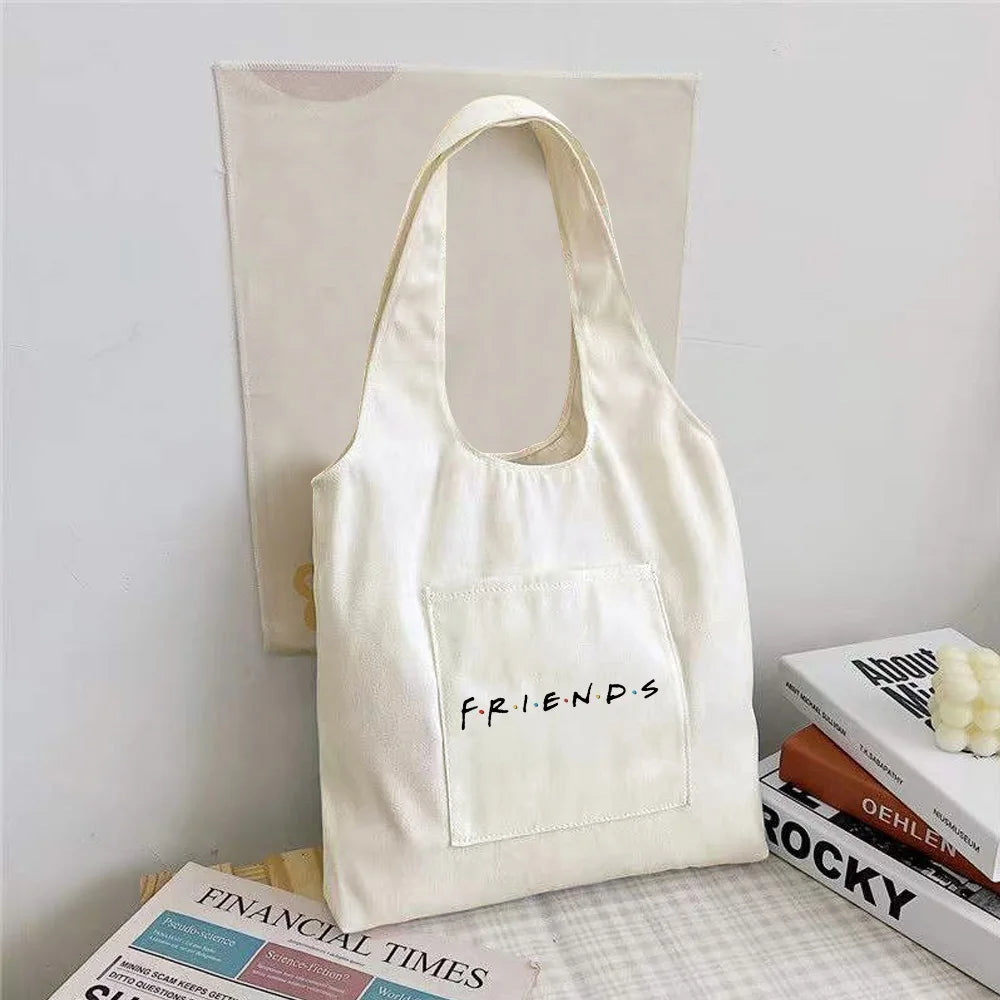 Canvas Vest Bags Women Shoulder Bag College Students Tote Bags