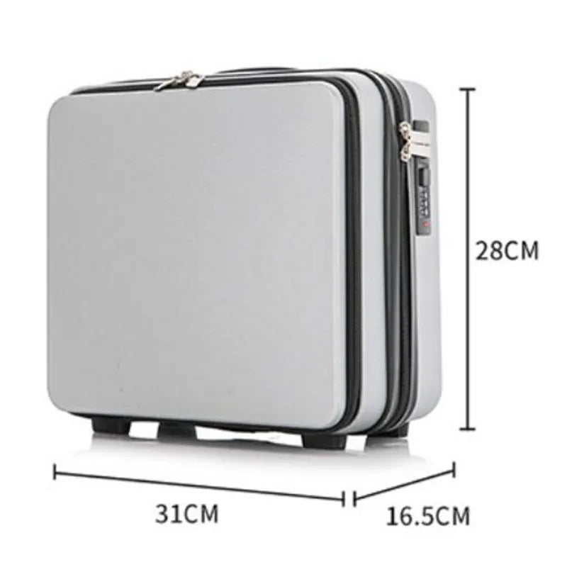Front Open Luggage Compartment Portable Cosmetic Case 16 Inch Password Box Mini