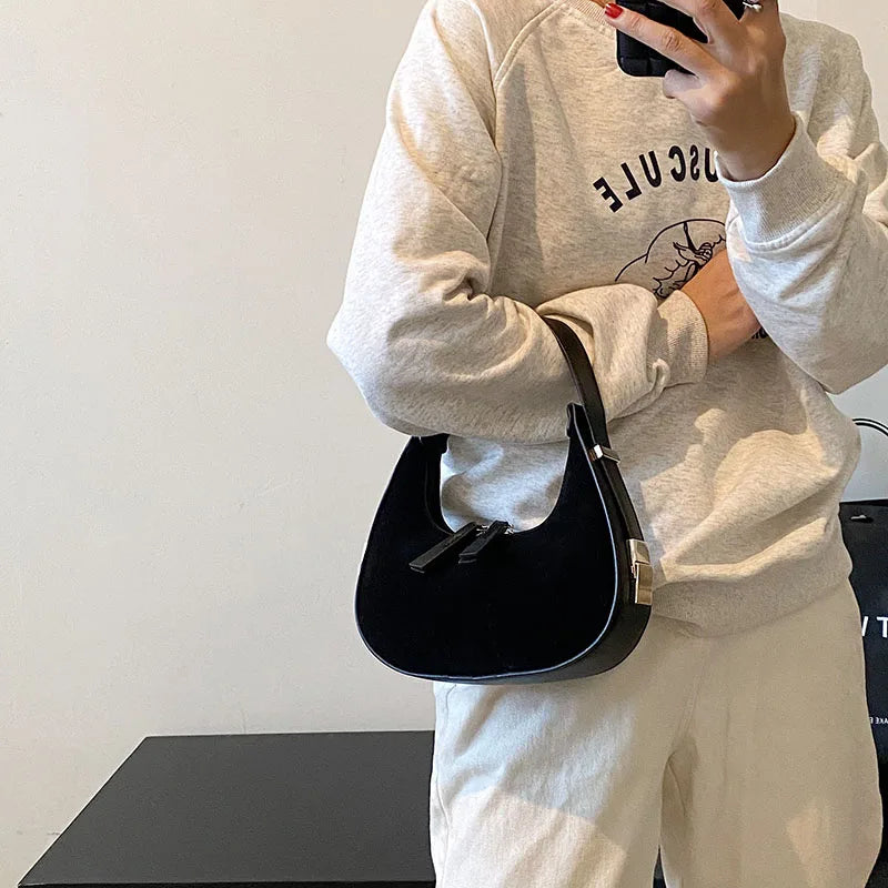 Stylish Frosted Fabric Shoulder Bag for Women