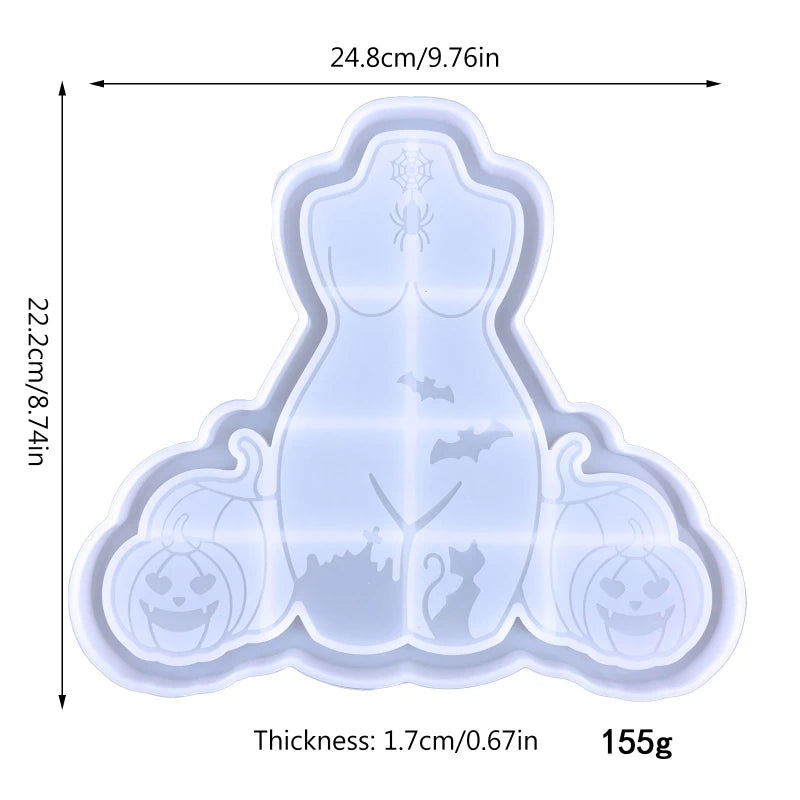Fruit Wine Cup Tray Mold Halloween Woman Silicone Epoxy Resin
