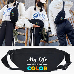Letter Print Waist Bag Outdoor Sports Chest Bag Multifunction Running Bag