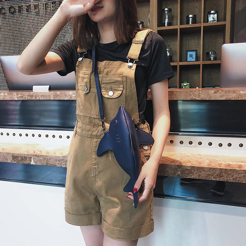Shark Crossbody Shoulder Bag Mini Messenger Wallets for Women