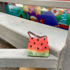 Watermelon Pattern Beaded Shoulder Bag Casual Clutch