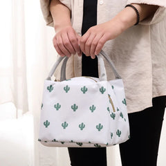 Insulated Canvas Lunch Bag Portable Cooler Lunch Box for Women Kids Men