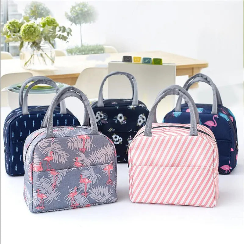 Functional Cooler Lunch Box Portable Insulated Canvas Lunch Bag