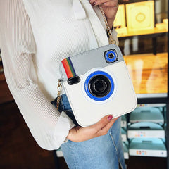 Funny Camera Flap Bag PU Leather Shoulder Messenger Crossbody Clutch Purse