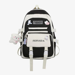 Cartoon Prints Women Backpack Nylon Travel Bag Large Capacity