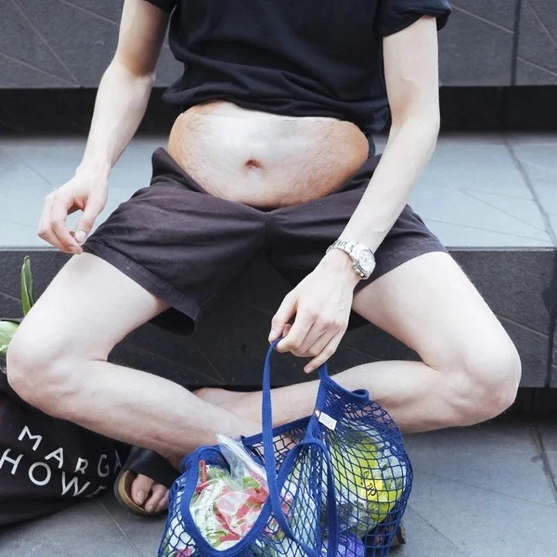 Funny 3D Pockets PU Novelty Men Beer Belly Waist Bag Travel Phone Anti-theft