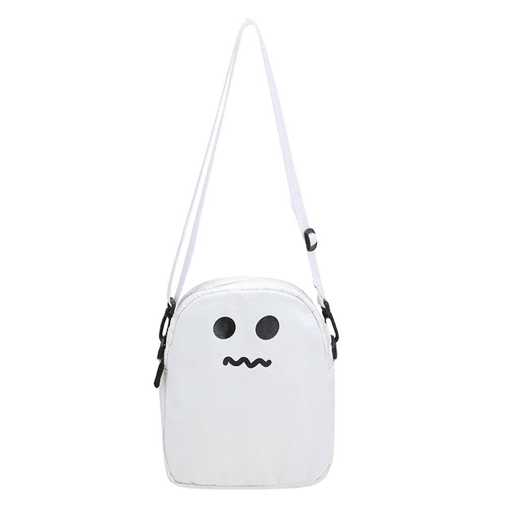 Funny Ghost Face Crossbody Bag Women Girls Nylon Harajuku Shoulder Messenger
