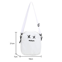 Funny Ghost Face Crossbody Bag Women Girls Nylon Harajuku Shoulder Messenger
