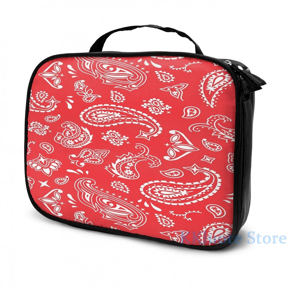 Funny Graphic Print Bandana Seamless Pattern Red USB Charge Backpack