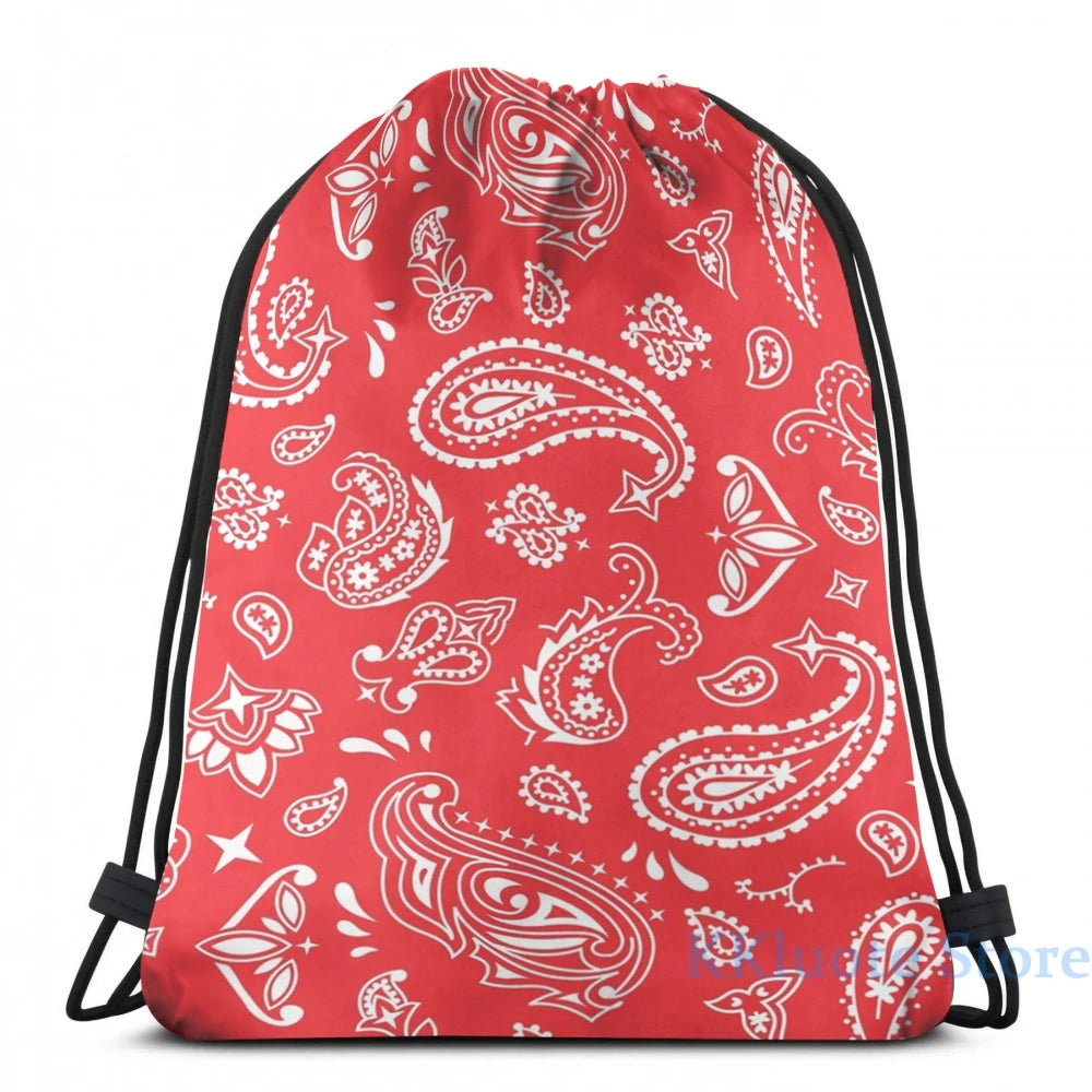 Funny Graphic Print Bandana Seamless Pattern Red USB Charge Backpack