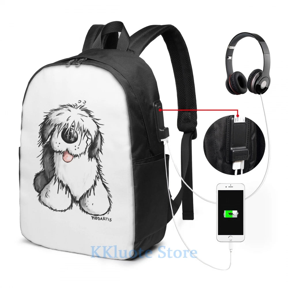 Funny Graphic Bobbie OES USB Backpack School Travel Laptop Bag