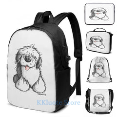 Funny Graphic Bobbie OES USB Backpack School Travel Laptop Bag