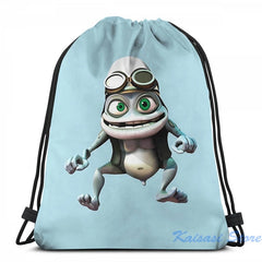 Funny Graphic Crazy Frog Backpack USB Charge School Travel Laptop Bag