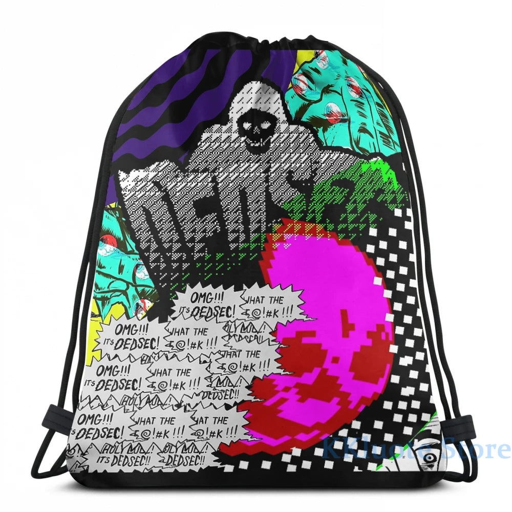 Funny Dedsec USB Charge Backpack for Men and Women