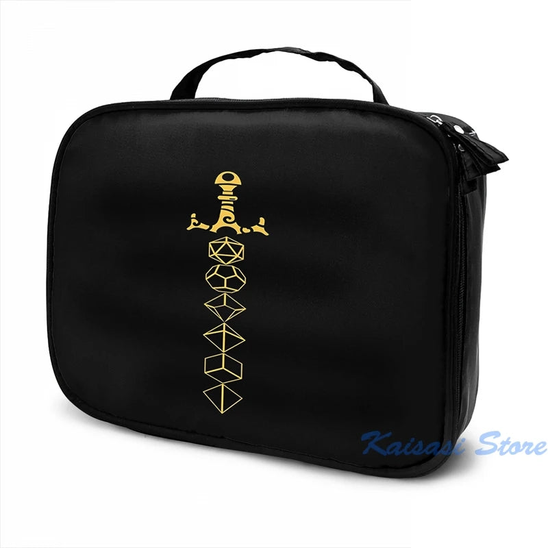 Graphic Dice Set Sword RPG Gaming USB Charge Backpack Men Women School Travel Ba