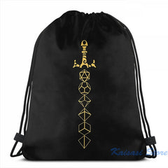 Graphic Dice Set Sword RPG Gaming USB Charge Backpack Men Women School Travel Ba