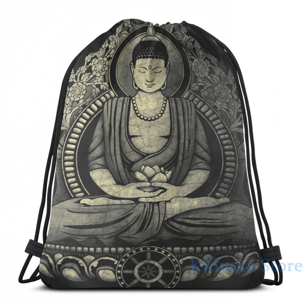 Buddha Yellow Halftone Textured USB Charge Backpack