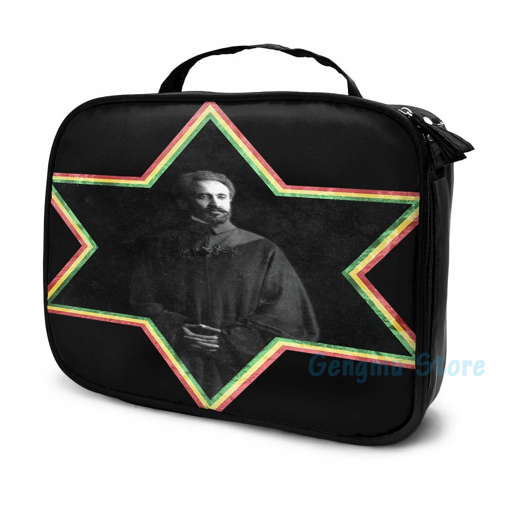 Funny Graphic print Haile Selassie Star of David USB Charge Backpack