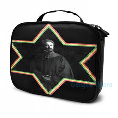 Funny Graphic print Haile Selassie Star of David USB Charge Backpack