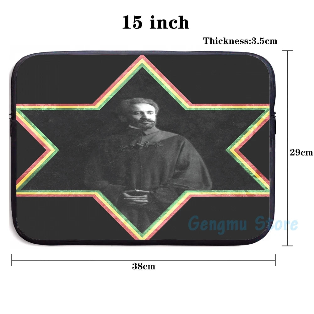 Funny Graphic print Haile Selassie Star of David USB Charge Backpack
