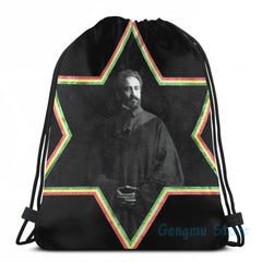 Funny Graphic print Haile Selassie Star of David USB Charge Backpack
