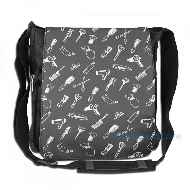 Funny Hairdresser Theme USB Backpack School Travel Bag