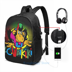 Funny Graphic Print USB Charge Backpack School bags Travel laptop bag