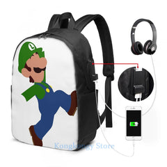 Luigi Minimalist USB Charge Backpack Men Women School Travel Laptop Bag