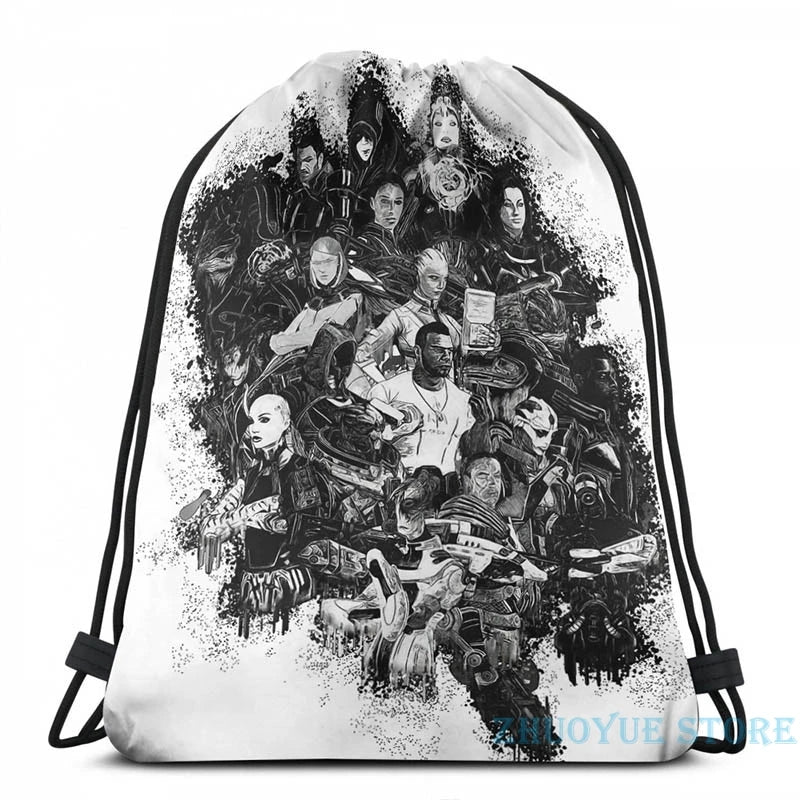 Funny Graphic Mass Effect USB Charge Backpack