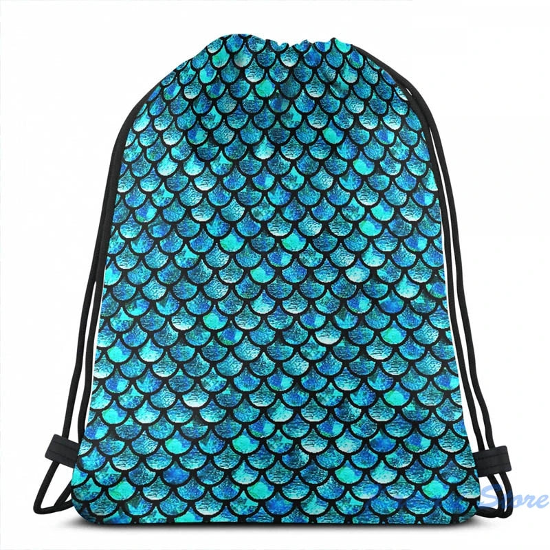 Mermaid Scales Turquoise USB Charge Backpack