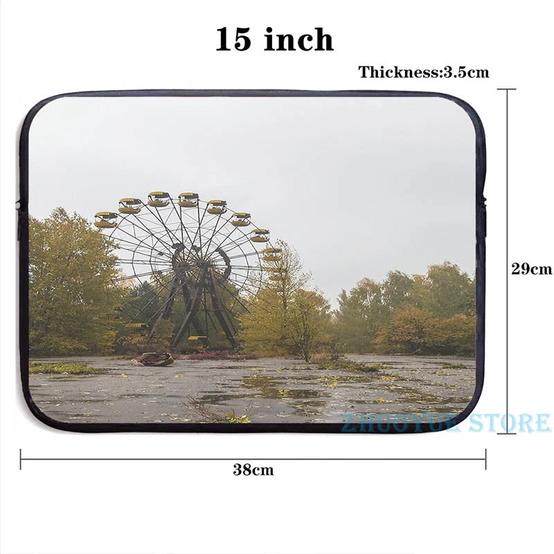 Funny Graphic Print Pripyat Chernobyl Ferris Wheel USB Charge Backpack