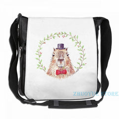 Funny Capybara USB Charge Backpack School Travel Laptop Bag