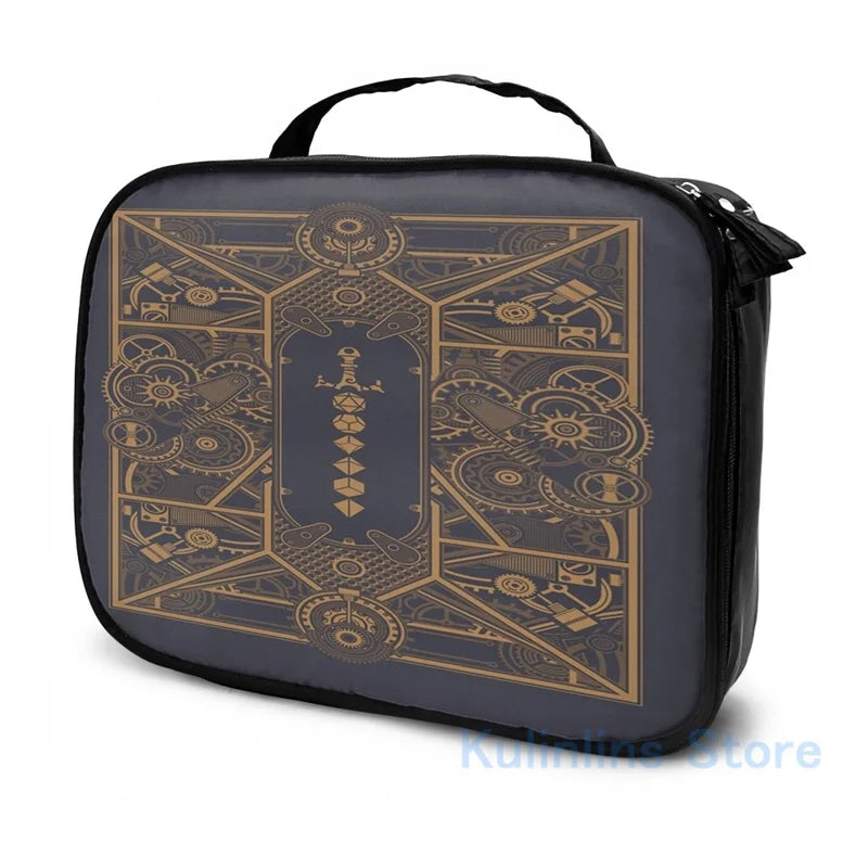 Steampunk Polyhedral Dice Sword USB Charge Backpack School Travel Laptop Bag
