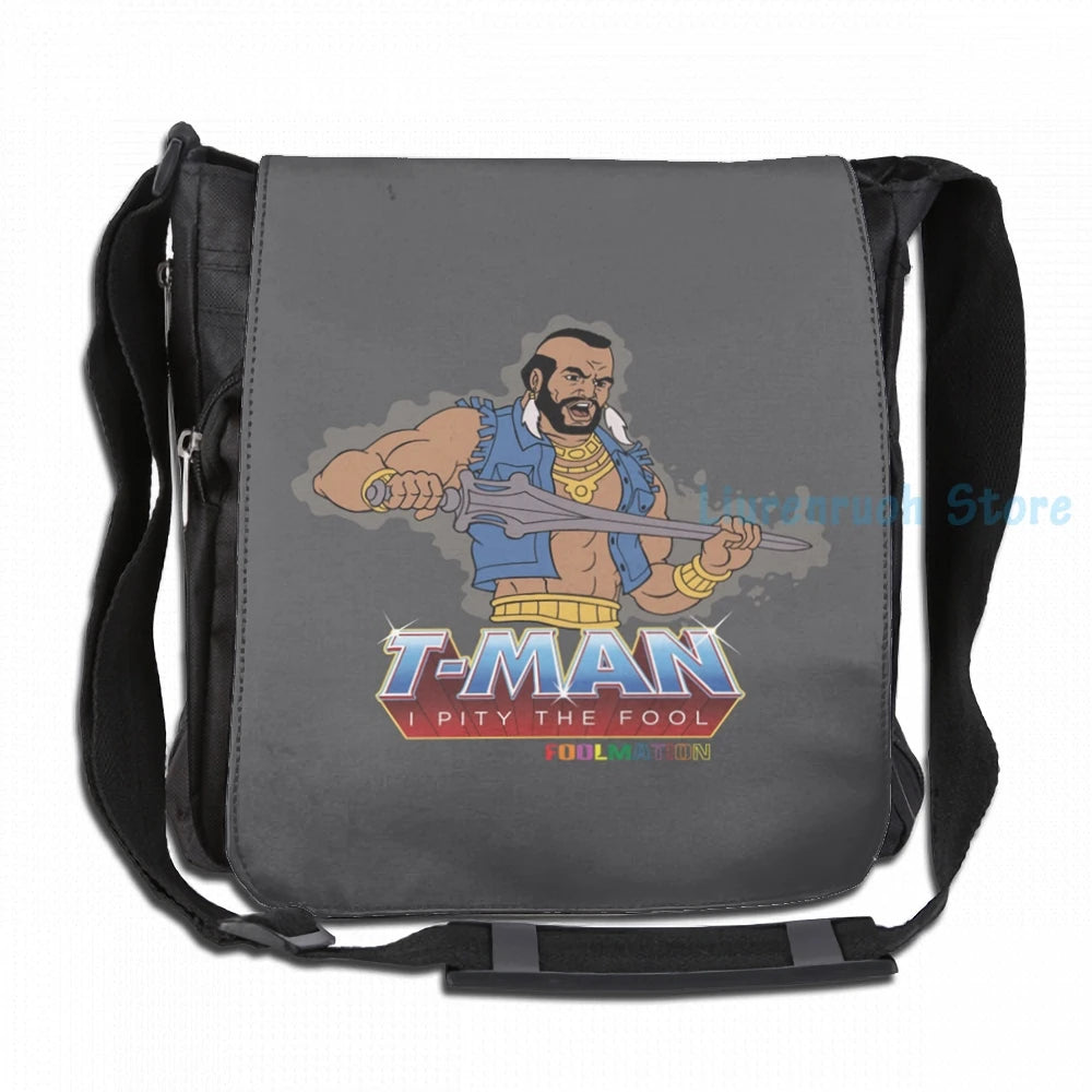 Funny Graphic T-Man USB Charge Backpack School Travel Laptop Bag