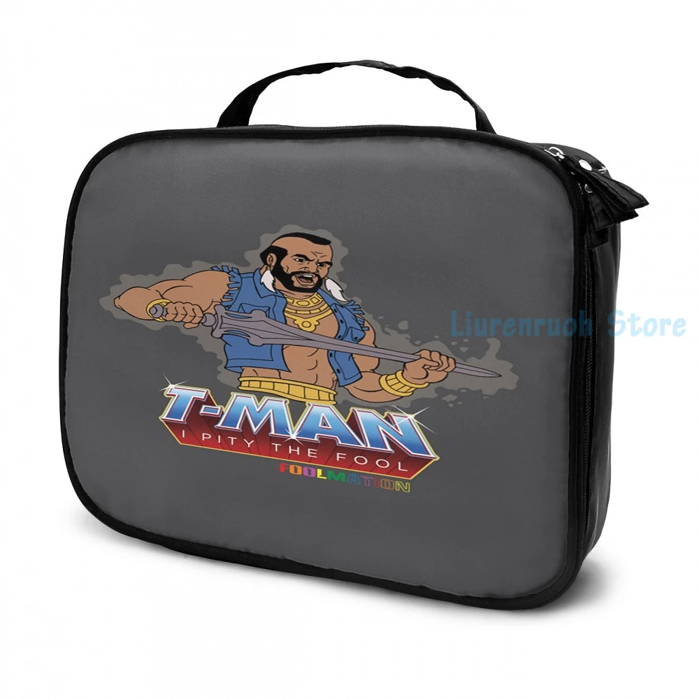 Funny Graphic T-Man USB Charge Backpack School Travel Laptop Bag