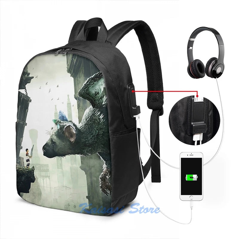 The Last Guardian USB Backpack Men Women School Bag Travel Laptop
