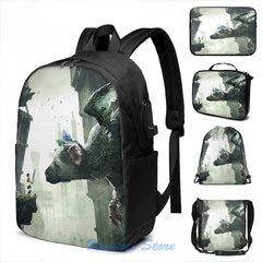 The Last Guardian USB Backpack Men Women School Bag Travel Laptop