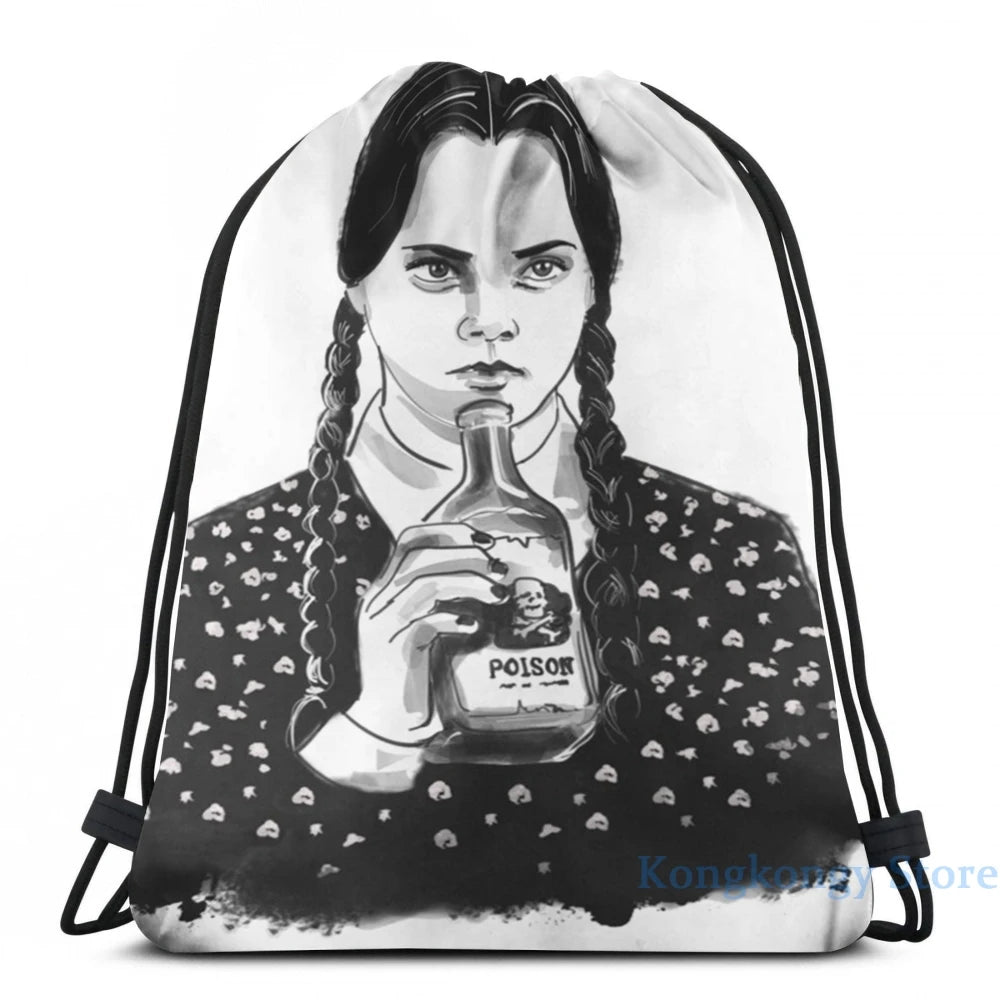 Funny Graphic print Wednesday Addams USB Charge Backpack School Travel