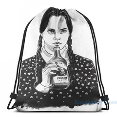 Funny Graphic print Wednesday Addams USB Charge Backpack School Travel