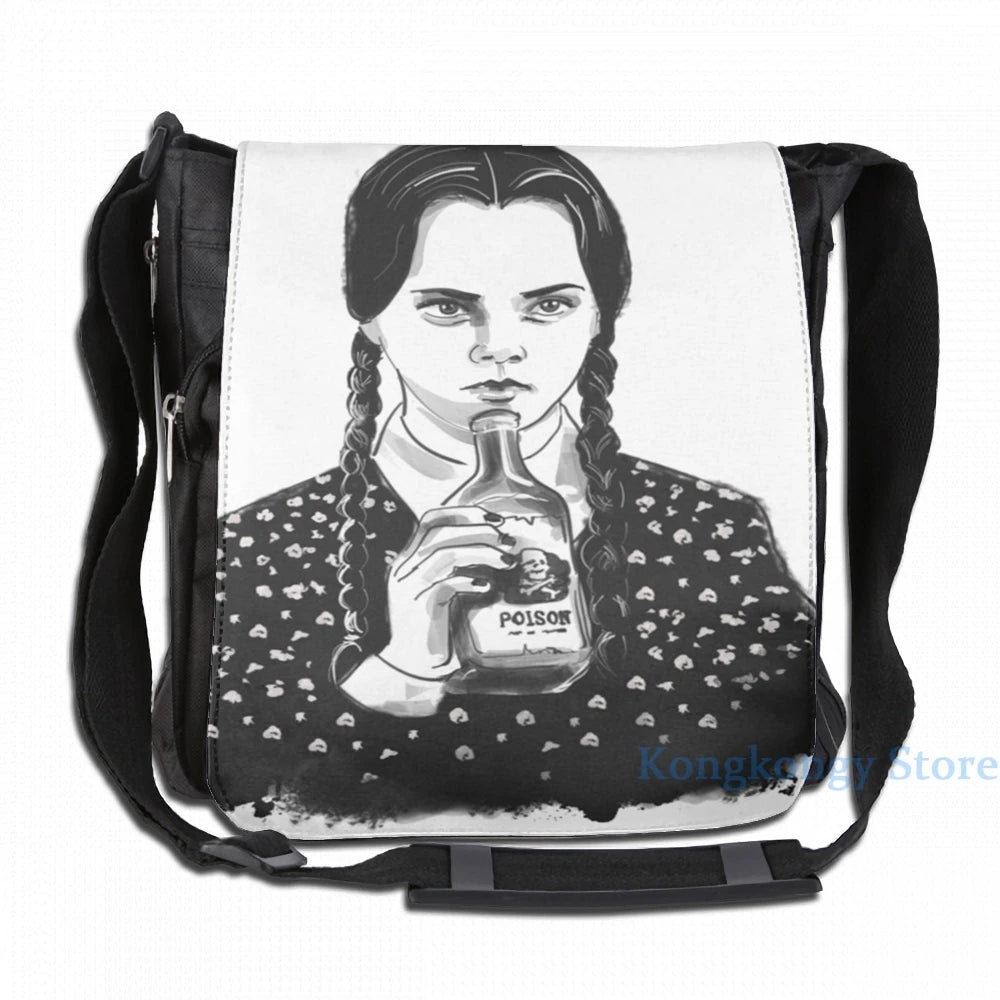 Funny Graphic print Wednesday Addams USB Charge Backpack School Travel