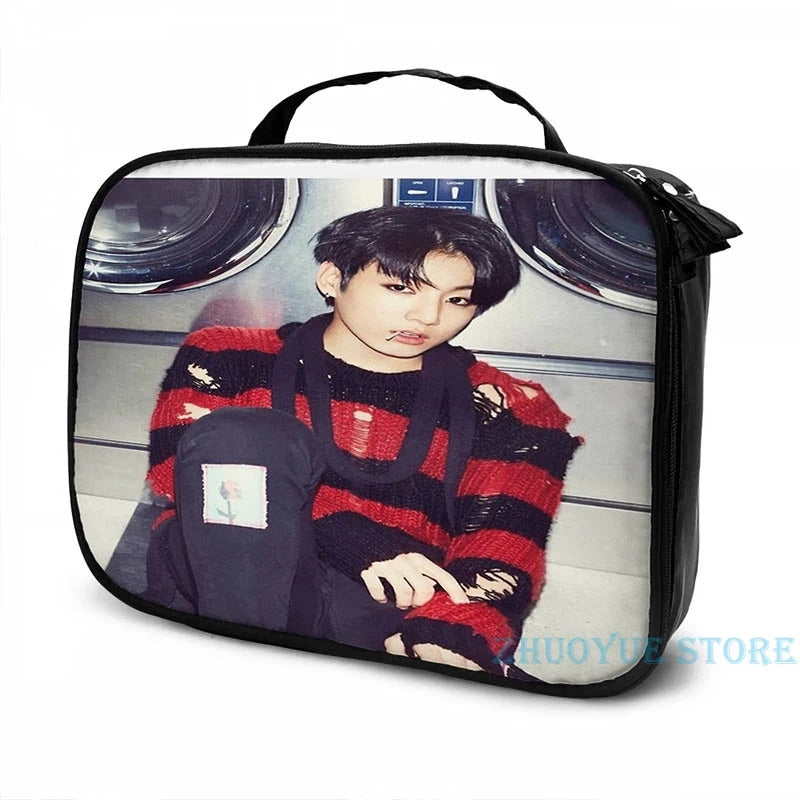 Funny Graphic Print Jungkook USB Charge Backpack School Travel Laptop Bag