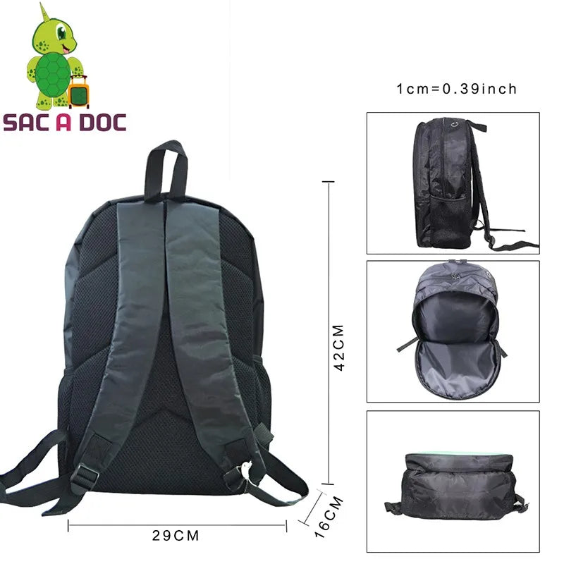 Funny Monkey Face 3D School Bag for Teens Backpack Women Men Bookbag