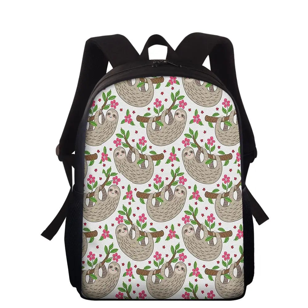 Funny Sloth Print Schoolbag for Kids, Teen Backpack for Boys/Girls