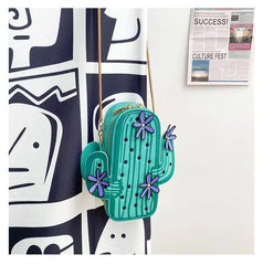 Funny Cactus Shaped Women's Bag Chain Shoulder Cross Bag